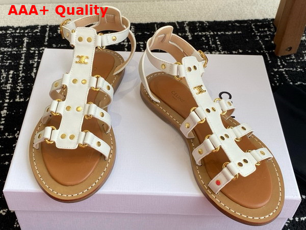Celine Lympia Gladiator Sandal in Milk Calfskin Replica