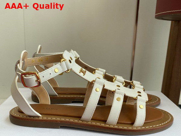 Celine Lympia Gladiator Sandal in Milk Calfskin Replica