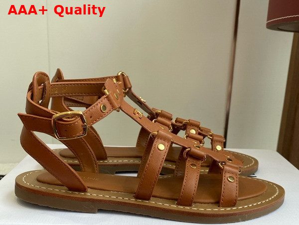 Celine Lympia Gladiator Sandal in Tan Calfskin Replica