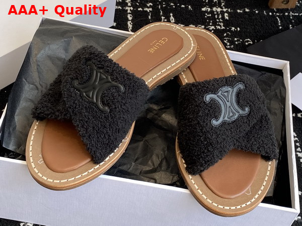 Celine Lympia Twisted Sandal in Black Sponge Fabric Replica