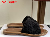 Celine Lympia Twisted Sandal in Black Sponge Fabric Replica