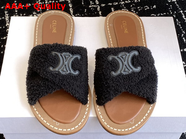 Celine Lympia Twisted Sandal in Black Sponge Fabric Replica