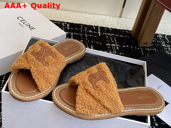 Celine Lympia Twisted Sandal in Tan Sponge Fabric Replica