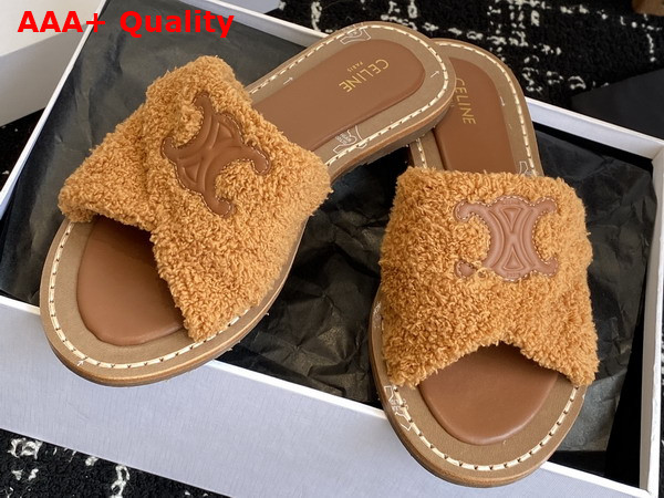 Celine Lympia Twisted Sandal in Tan Sponge Fabric Replica