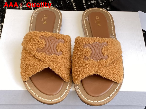 Celine Lympia Twisted Sandal in Tan Sponge Fabric Replica