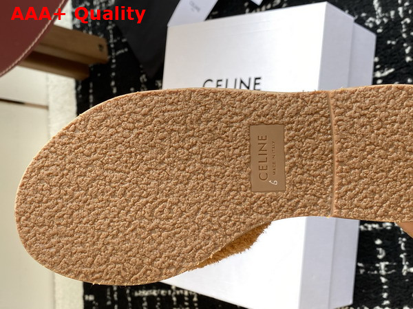 Celine Lympia Twisted Sandal in Tan Sponge Fabric Replica