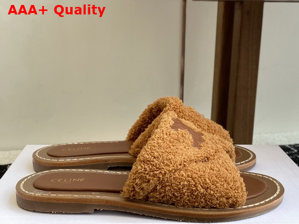 Celine Lympia Twisted Sandal in Tan Sponge Fabric Replica