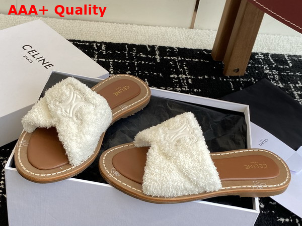 Celine Lympia Twisted Sandal in White Sponge Fabric Replica