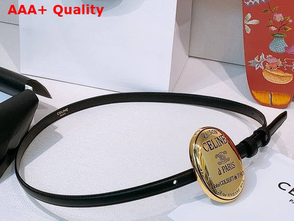 Celine Maison Celine Belt 13mm in Taurillon Leather Black Replica