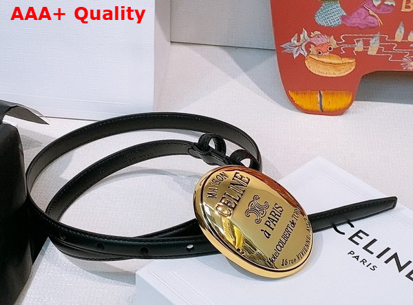 Celine Maison Celine Belt 13mm in Taurillon Leather Black Replica