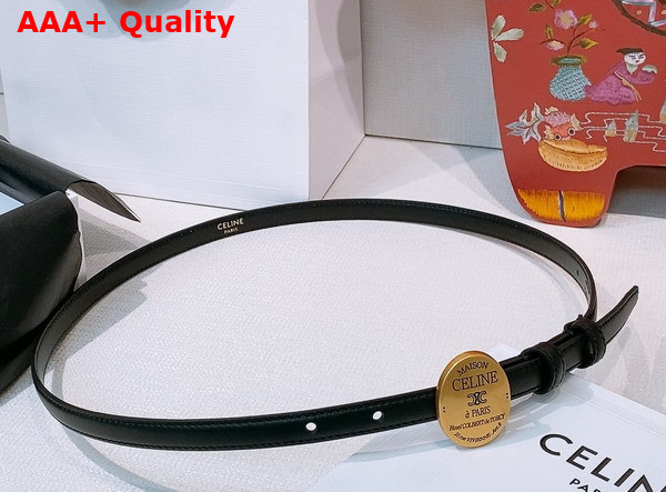 Celine Maison Celine Belt 13mm in Taurillon Leather Black Replica