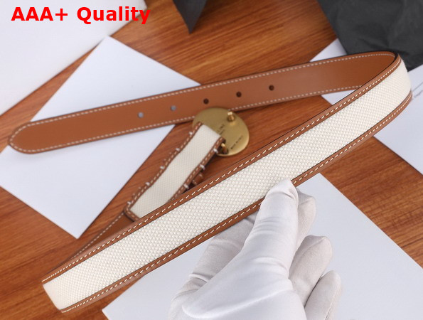 Celine Maison Celine Belt Canvas and Leather Tan 25mm Replica
