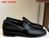 Celine Malaquais Triomphe Loafer in Black Polished Bullskin Replica