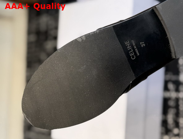 Celine Malaquais Triomphe Loafer in Black Polished Bullskin Replica