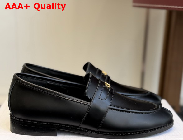 Celine Malaquais Triomphe Loafer in Black Polished Bullskin Replica