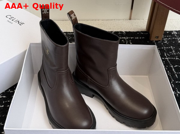 Celine Margaret Boot in Dark Brown Calfskin Replica