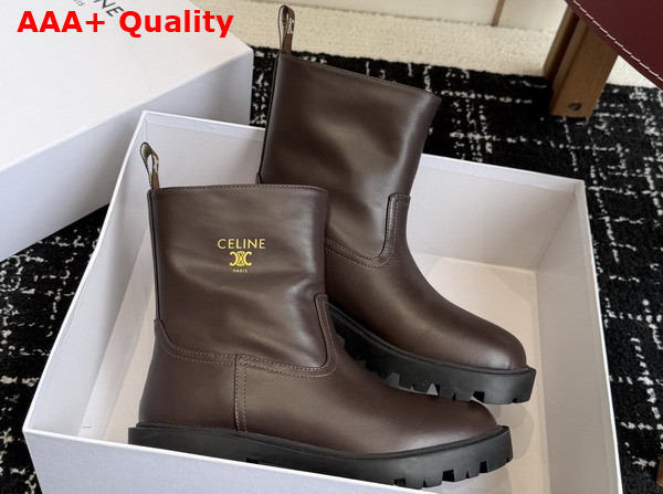 Celine Margaret Boot in Dark Brown Calfskin Replica