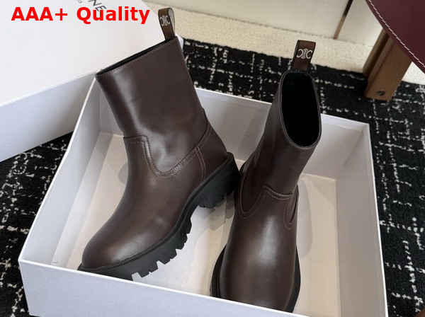 Celine Margaret Boot in Dark Brown Calfskin Replica