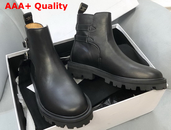 Celine Margaret Double Buckled Boot in Calfskin Black Replica