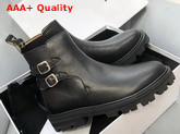 Celine Margaret Double Buckled Boot in Calfskin Black Replica