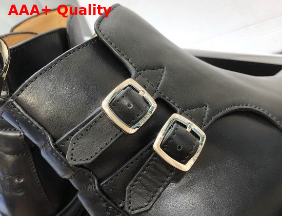 Celine Margaret Double Buckled Boot in Calfskin Black Replica