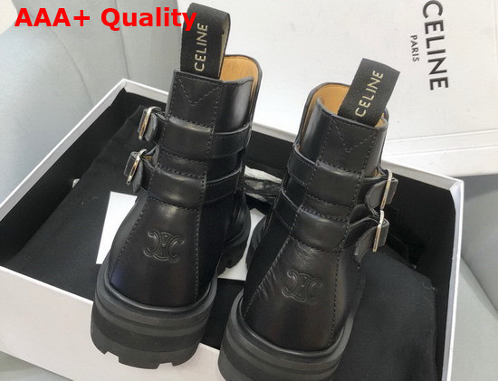 Celine Margaret Double Buckled Boot in Calfskin Black Replica