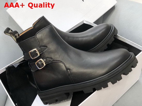 Celine Margaret Double Buckled Boot in Calfskin Black Replica