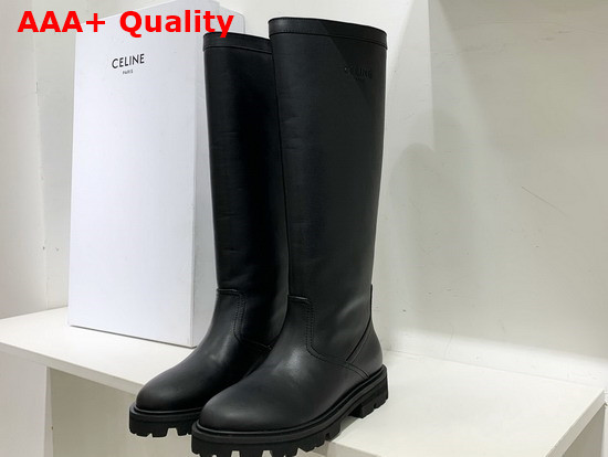 Celine Margaret High Boot in Black Calfskin Replica