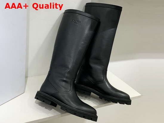 Celine Margaret High Boot in Black Calfskin Replica