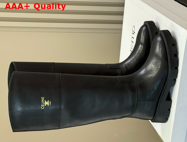 Celine Margaret High Boot in Calfskin Black Replica