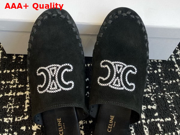 Celine Marlou Mule in Black Suede Calfskin Replica