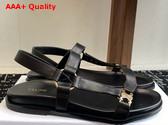 Celine Maud Sandal with Triomphe in Calfskin Black Replica