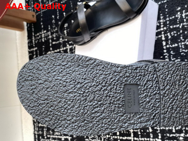 Celine Maud Sandal with Triomphe in Calfskin Black Replica