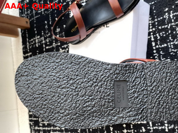 Celine Maud Sandal with Triomphe in Calfskin Rust Replica