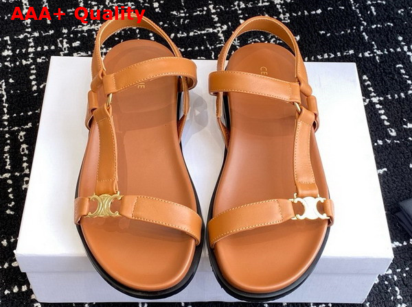 Celine Maud Sandal with Triomphe in Calfskin Tan Replica