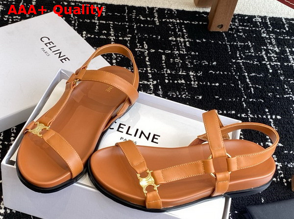 Celine Maud Sandal with Triomphe in Calfskin Tan Replica