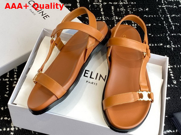 Celine Maud Sandal with Triomphe in Calfskin Tan Replica