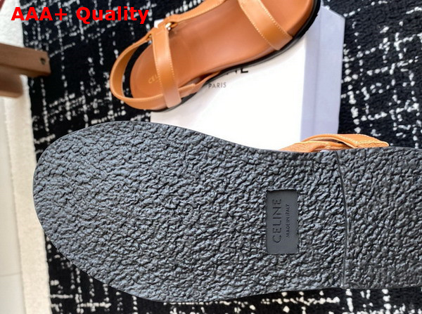 Celine Maud Sandal with Triomphe in Calfskin Tan Replica