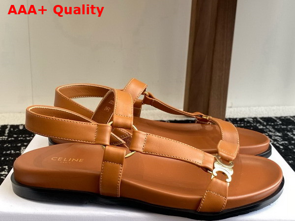 Celine Maud Sandal with Triomphe in Calfskin Tan Replica