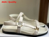 Celine Maud Sandal with Triomphe in Calfskin White Replica