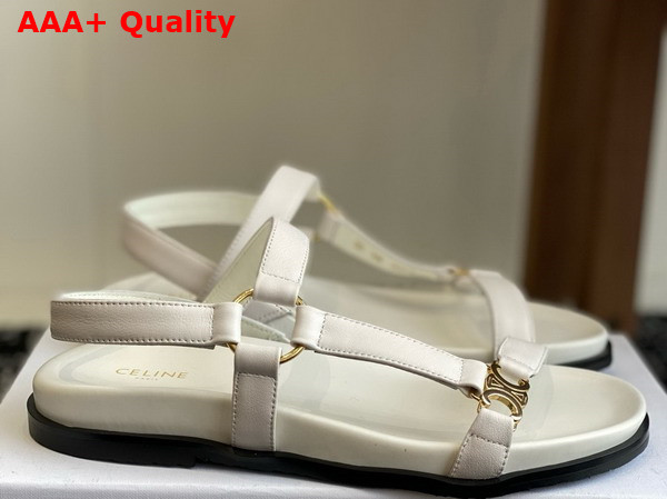 Celine Maud Sandal with Triomphe in Calfskin White Replica