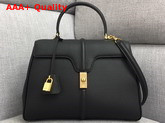 Celine Medium 16 Bag in Black Grained Calfskin Replica