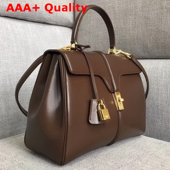 Celine Medium 16 Bag in Brown Satinated Calfskin Replica