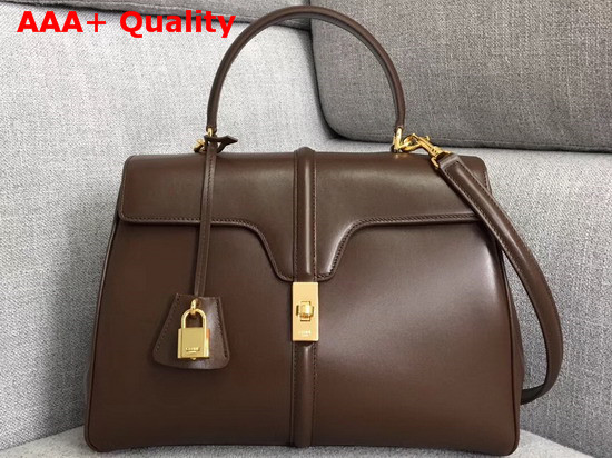 Celine Medium 16 Bag in Brown Satinated Calfskin Replica