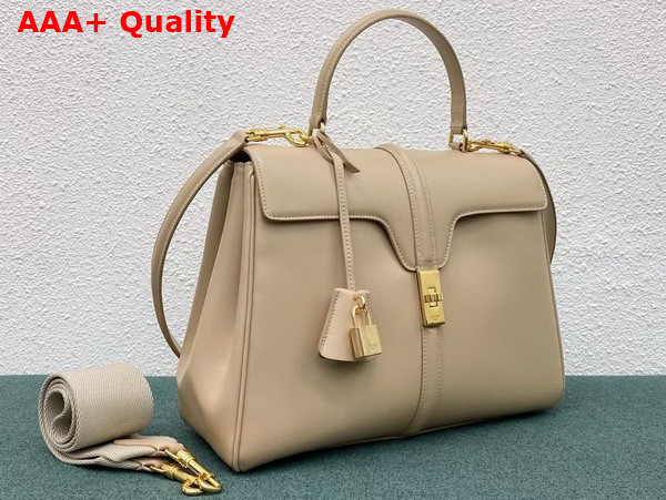 Celine Medium 16 Bag in Satinated Calfskin Beige Replica