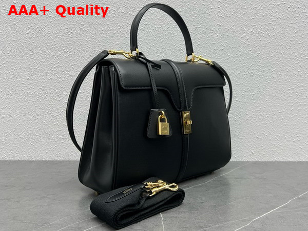 Celine Medium 16 Bag in Satinated Calfskin Black Replica
