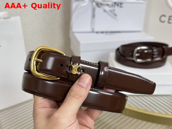 Celine Medium 25mm Vivienne Belt in Chestnut Taurillon Leather Replica