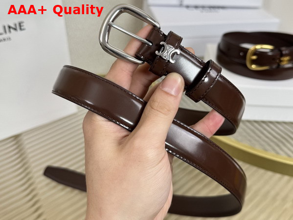 Celine Medium 25mm Vivienne Belt in Chestnut Taurillon Leather Replica