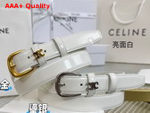 Celine Medium 25mm Vivienne Belt in White Taurillon Leather Replica
