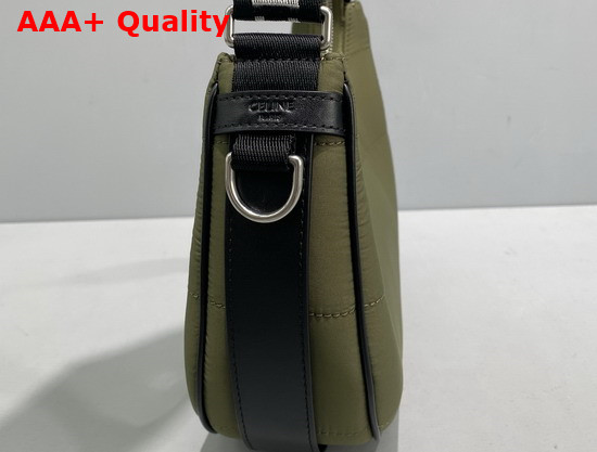 Celine Medium Ava Bag with Celine Strap in Quilted Nylon Khaki Replica